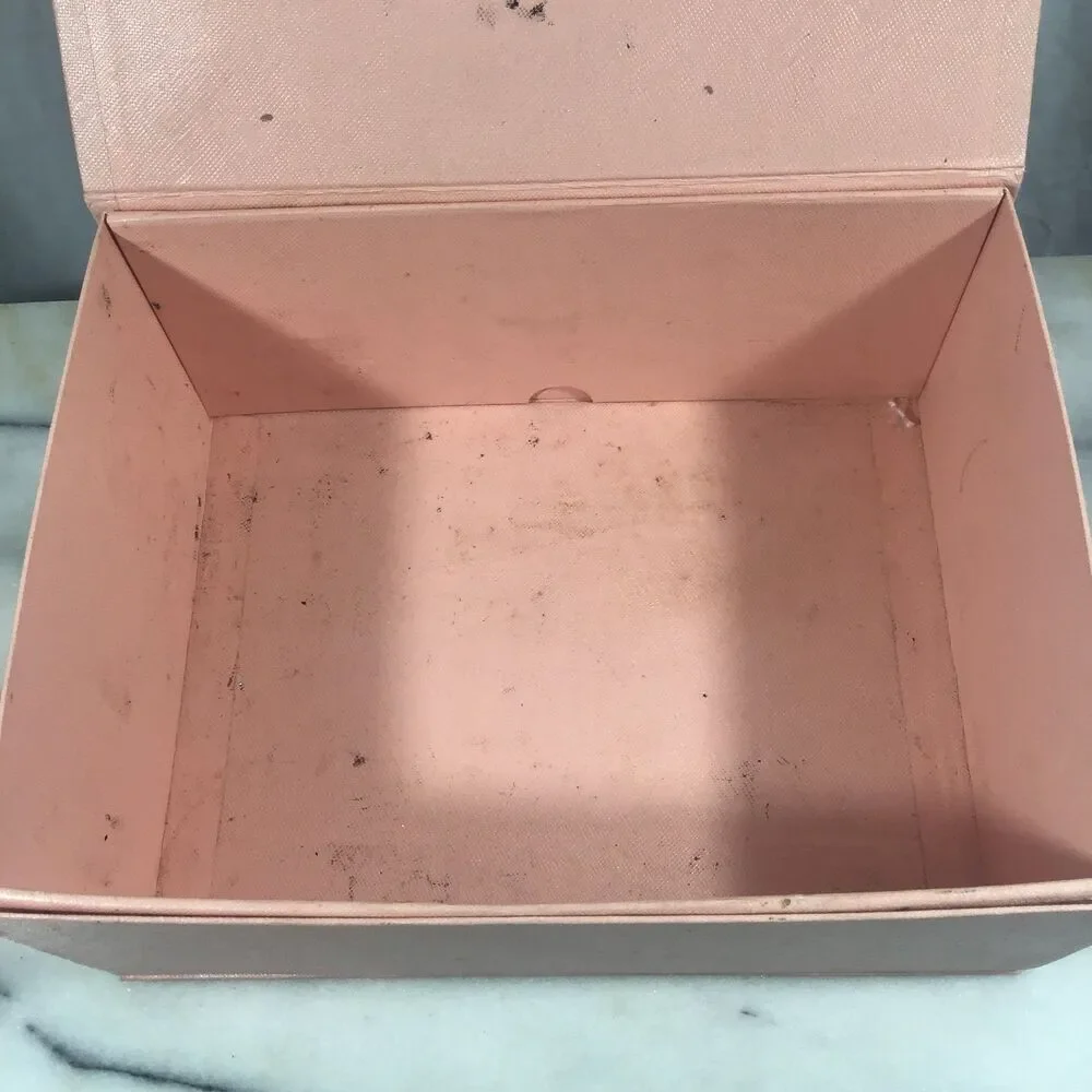 Authentic Prada Pink Textured Gift Shoe Box Empty 9.5x7x4 Luxury Storage